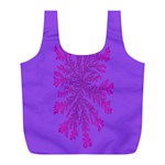 Dendron Diffusion Aggregation Flower Floral Leaf Red Purple Full Print Recycle Bags (L)  Front