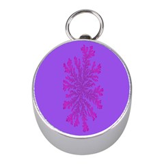 Dendron Diffusion Aggregation Flower Floral Leaf Red Purple Mini Silver Compasses by Mariart