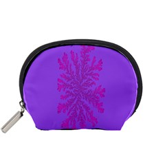 Dendron Diffusion Aggregation Flower Floral Leaf Red Purple Accessory Pouches (small)  by Mariart