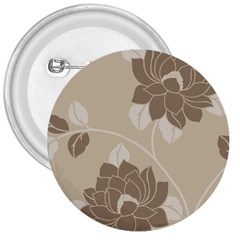 Flower Floral Grey Rose Leaf 3  Buttons by Mariart