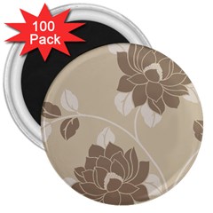 Flower Floral Grey Rose Leaf 3  Magnets (100 Pack) by Mariart