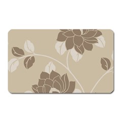 Flower Floral Grey Rose Leaf Magnet (rectangular) by Mariart