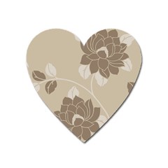 Flower Floral Grey Rose Leaf Heart Magnet by Mariart