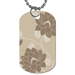 Flower Floral Grey Rose Leaf Dog Tag (one Side) by Mariart