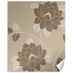 Flower Floral Grey Rose Leaf Canvas 16  X 20   by Mariart