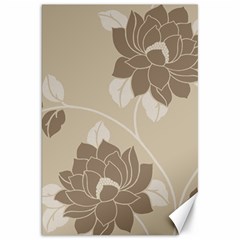 Flower Floral Grey Rose Leaf Canvas 20  X 30   by Mariart