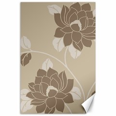 Flower Floral Grey Rose Leaf Canvas 24  X 36  by Mariart