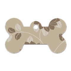 Flower Floral Grey Rose Leaf Dog Tag Bone (one Side) by Mariart