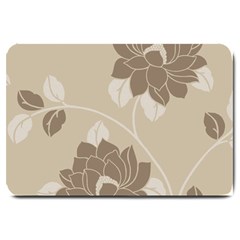 Flower Floral Grey Rose Leaf Large Doormat  by Mariart