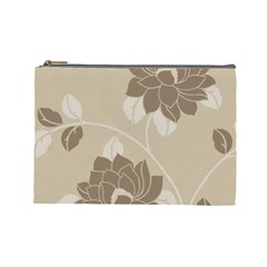 Flower Floral Grey Rose Leaf Cosmetic Bag (large)  by Mariart