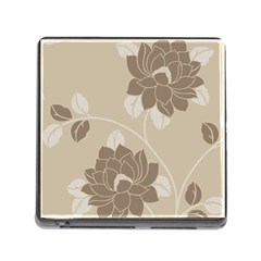 Flower Floral Grey Rose Leaf Memory Card Reader (square) by Mariart