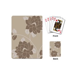 Flower Floral Grey Rose Leaf Playing Cards (mini)  by Mariart