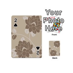 Flower Floral Grey Rose Leaf Playing Cards 54 (mini)  by Mariart