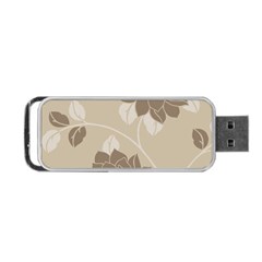 Flower Floral Grey Rose Leaf Portable Usb Flash (one Side) by Mariart