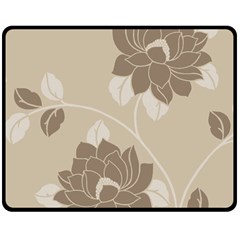 Flower Floral Grey Rose Leaf Double Sided Fleece Blanket (medium)  by Mariart