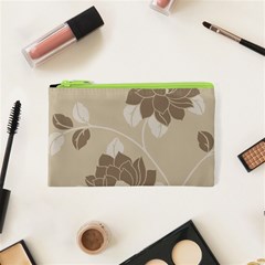 Flower Floral Grey Rose Leaf Cosmetic Bag (xs) by Mariart