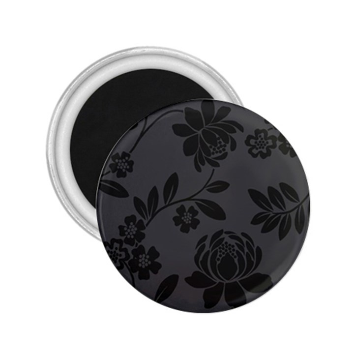 Flower Floral Rose Black 2.25  Magnets