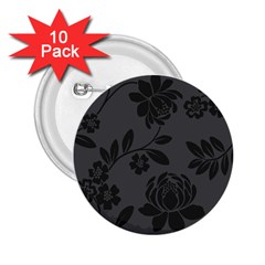 Flower Floral Rose Black 2 25  Buttons (10 Pack)  by Mariart