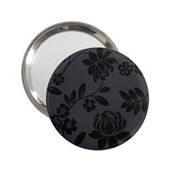 Flower Floral Rose Black 2.25  Handbag Mirrors