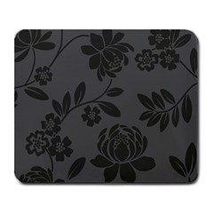 Flower Floral Rose Black Large Mousepads by Mariart