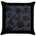 Flower Floral Rose Black Throw Pillow Case (Black) Front