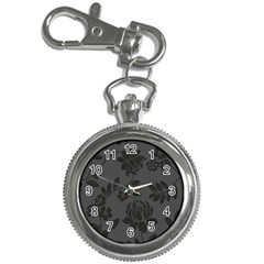 Flower Floral Rose Black Key Chain Watches