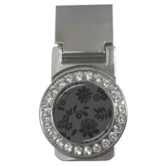 Flower Floral Rose Black Money Clips (cz)  by Mariart