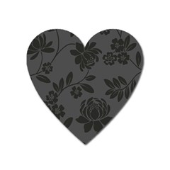 Flower Floral Rose Black Heart Magnet by Mariart