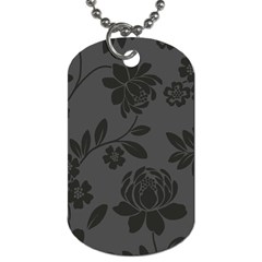 Flower Floral Rose Black Dog Tag (One Side)