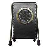 Flower Floral Rose Black Pen Holder Desk Clocks Front