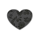 Flower Floral Rose Black Heart Coaster (4 pack)  Front