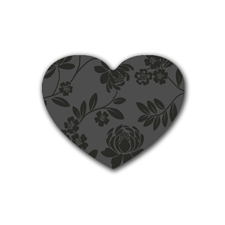 Flower Floral Rose Black Heart Coaster (4 pack) 