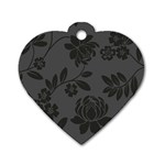 Flower Floral Rose Black Dog Tag Heart (Two Sides) Front