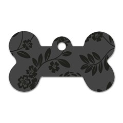 Flower Floral Rose Black Dog Tag Bone (One Side)