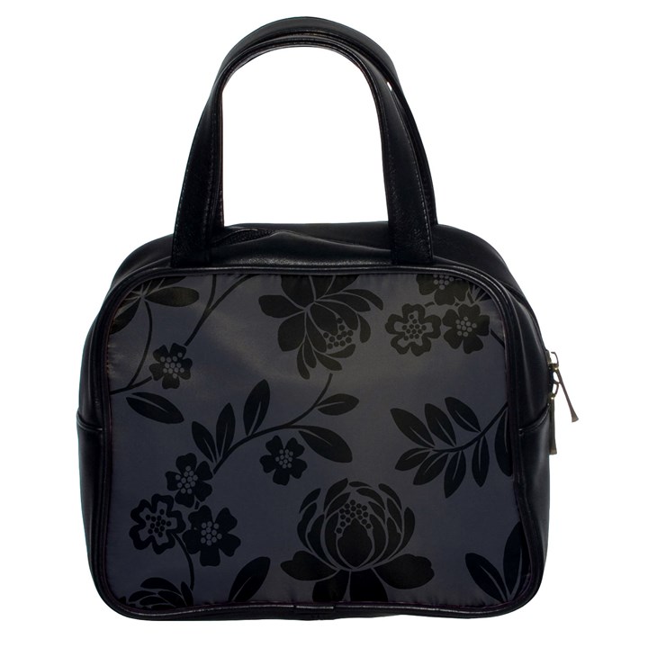 Flower Floral Rose Black Classic Handbags (2 Sides)