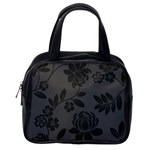 Flower Floral Rose Black Classic Handbags (2 Sides) Back