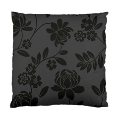 Flower Floral Rose Black Standard Cushion Case (one Side)