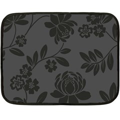 Flower Floral Rose Black Double Sided Fleece Blanket (mini)  by Mariart