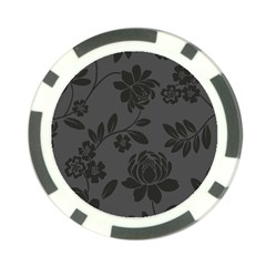 Flower Floral Rose Black Poker Chip Card Guard (10 Pack) by Mariart