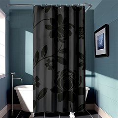 Flower Floral Rose Black Shower Curtain 36  X 72  (stall)  by Mariart