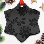 Flower Floral Rose Black Ornament (Snowflake) Front