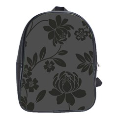 Flower Floral Rose Black School Bags (xl)  by Mariart