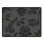 Flower Floral Rose Black Double Sided Fleece Blanket (Small)  45 x34  Blanket Front