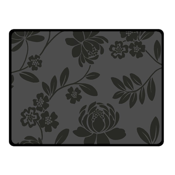 Flower Floral Rose Black Double Sided Fleece Blanket (Small) 