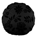 Flower Floral Rose Black Large 18  Premium Flano Round Cushions Front