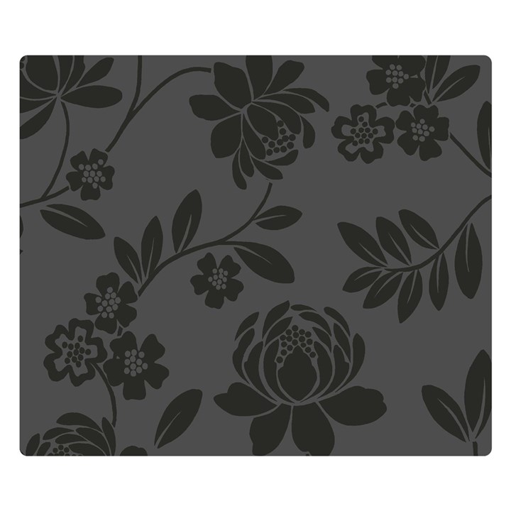 Flower Floral Rose Black Double Sided Flano Blanket (Small) 