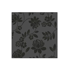 Flower Floral Rose Black Satin Bandana Scarf