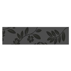 Flower Floral Rose Black Satin Scarf (Oblong)