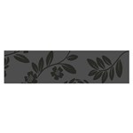 Flower Floral Rose Black Satin Scarf (Oblong) Front