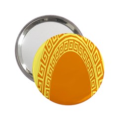 Greek Ornament Shapes Large Yellow Orange 2 25  Handbag Mirrors by Mariart